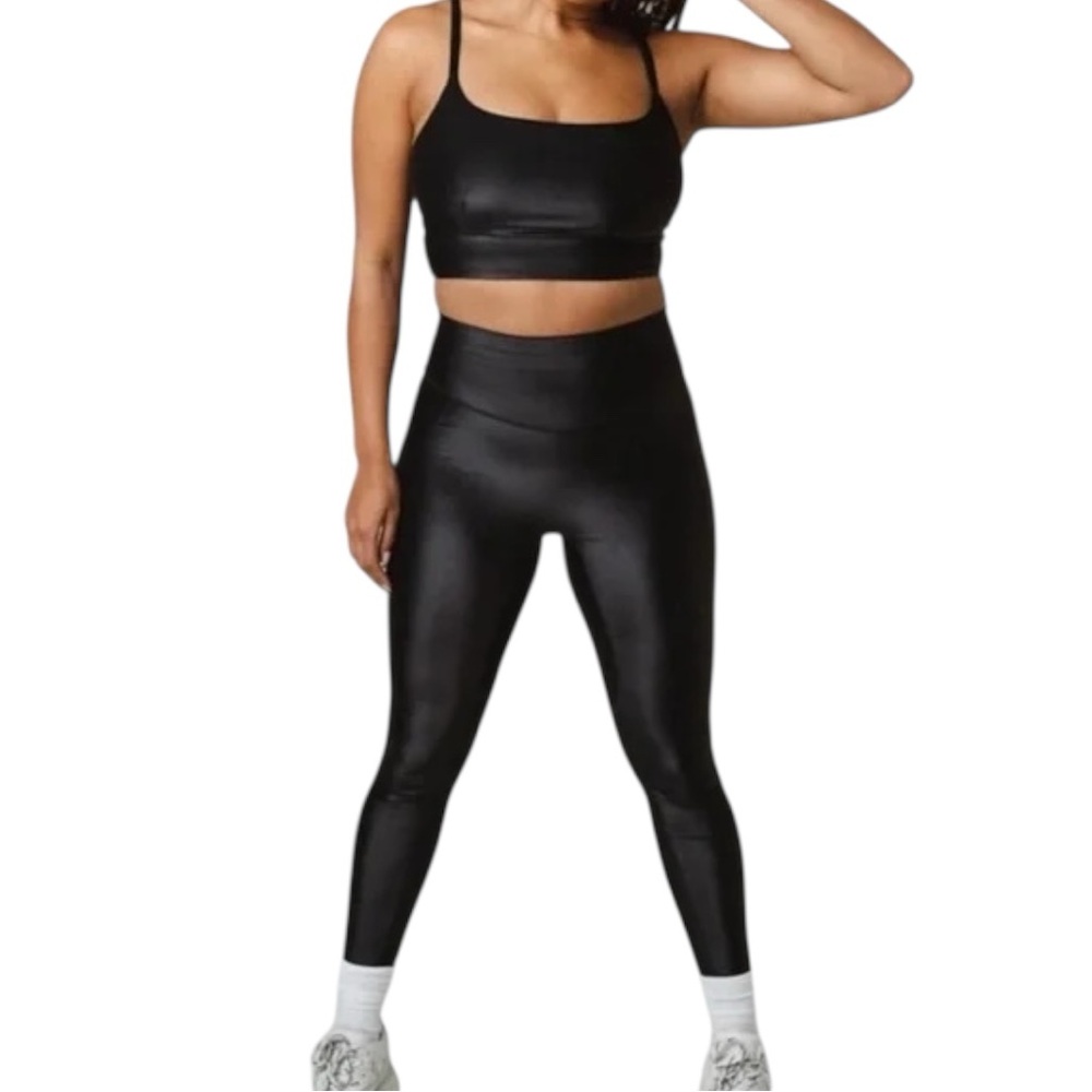Balance Athletica Vitality Leggings Women’s Small‎ High Rise Black Liquid Metal